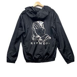 Ripndip Jacket Adult Medium Cat Logo Windbreaker Black Hypebeast Rare Hipster